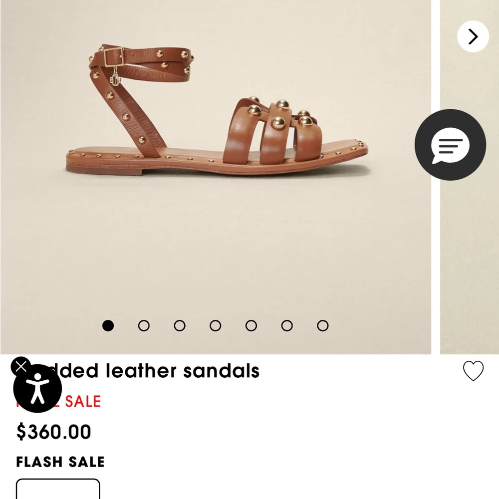 Maje Brown Studded Leather Ankle-Strap Sandals